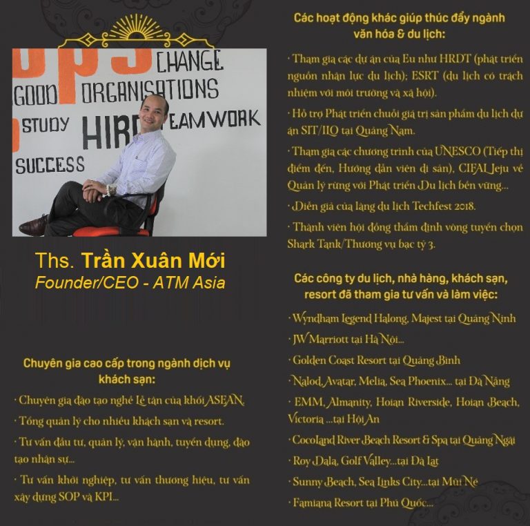 Ths Tran Xuan MOI - Founder.CEO ATM Asia Dao tao dinh huong nghe Du lich